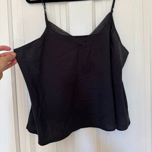 Black, thin polyester, tank top, size XL